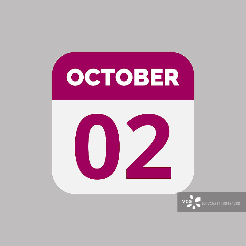 10月2日日历日期图标图片素材