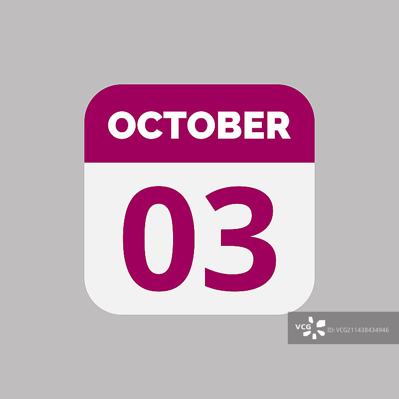10月3日日历日期图标图片素材