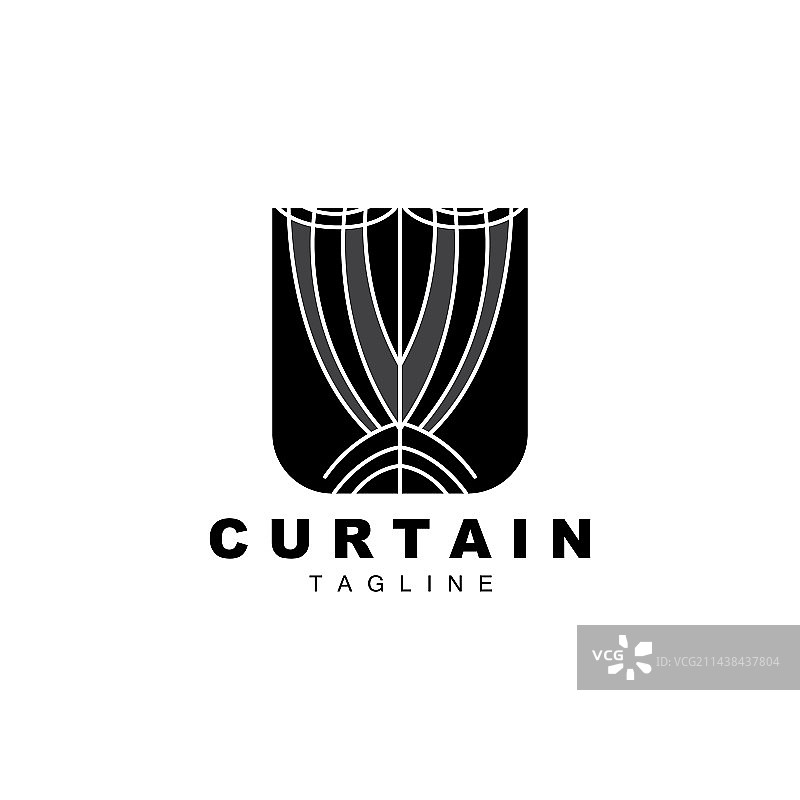 房屋展览窗帘logo设计图片素材