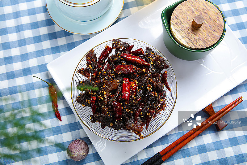 香辣美味特色菜干辣椒炒牛肉图片素材