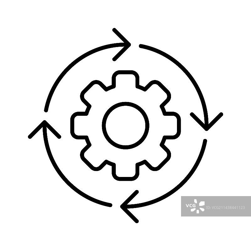 系统重启自动化轮廓图标图片素材