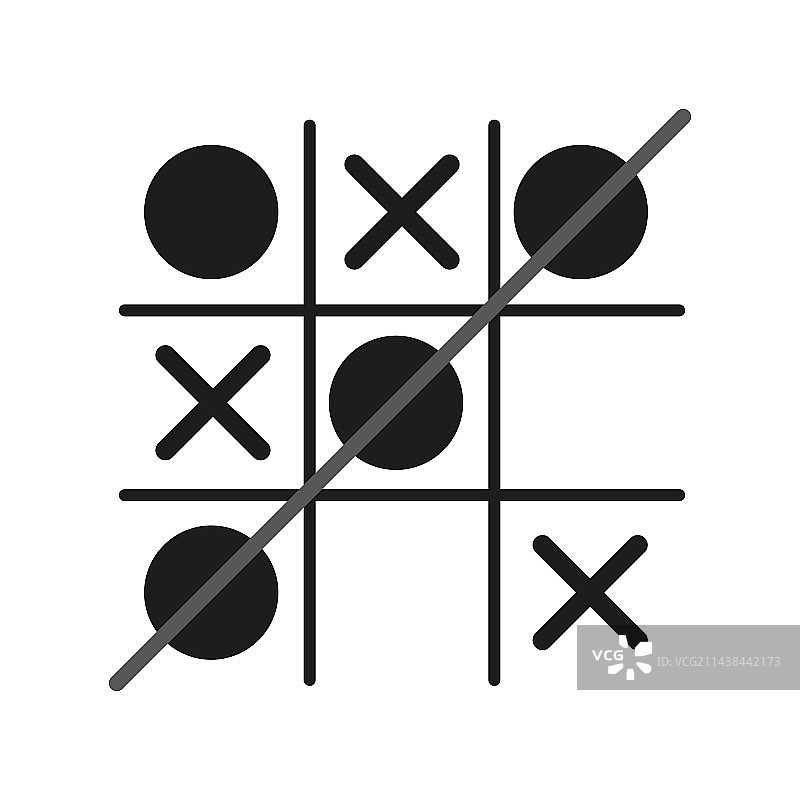 素描风格井字棋游戏元素图片素材