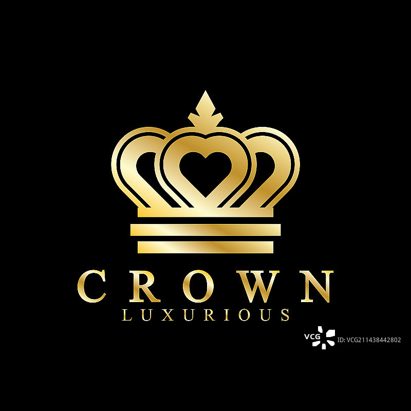 金色皇冠图标：女王、国王和奢华皇冠图片素材