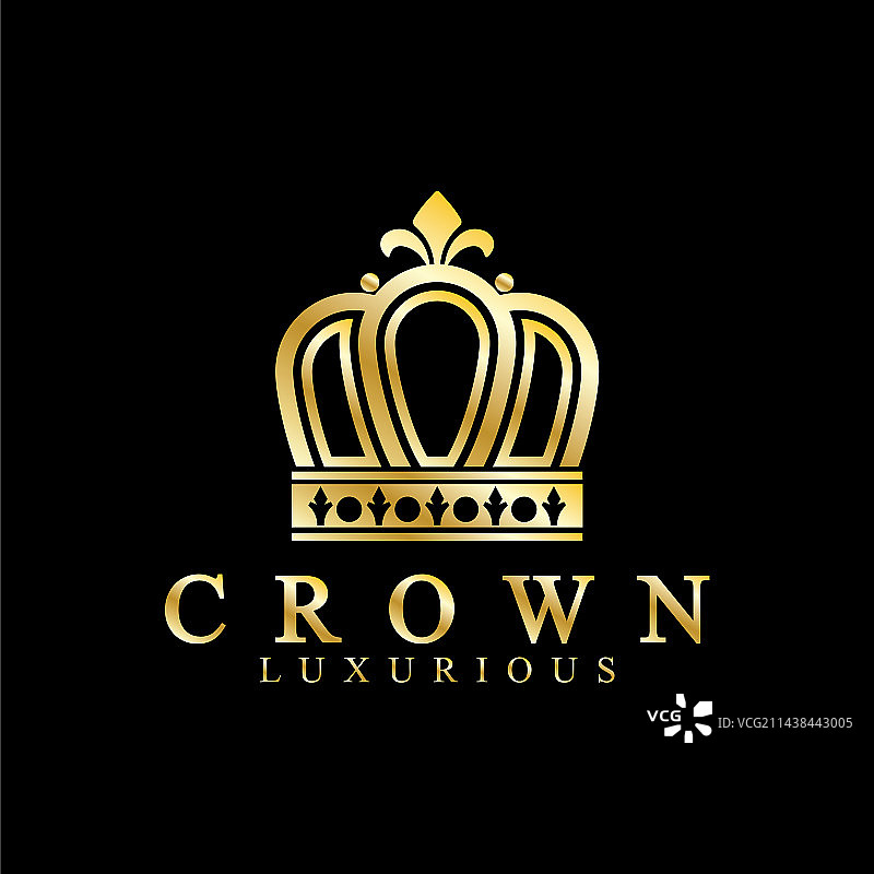 金色皇冠图标：女王、国王和奢华皇冠图片素材