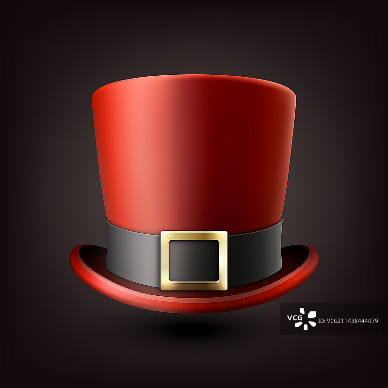 3D红色高顶礼帽图标图片素材