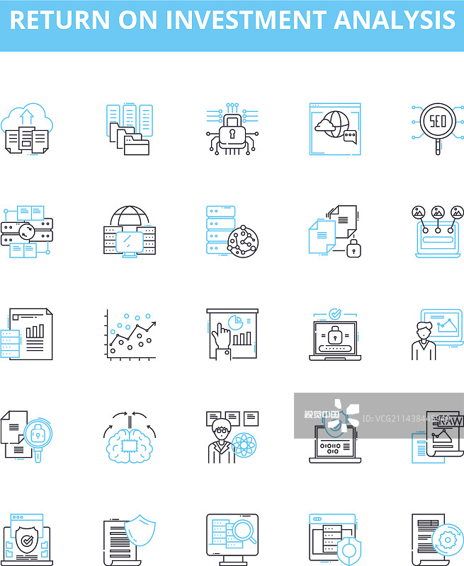 投资回报率分析线图标图片素材