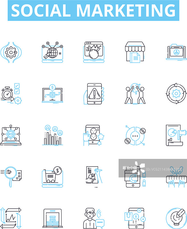 社交营销线图标设置社交图片素材
