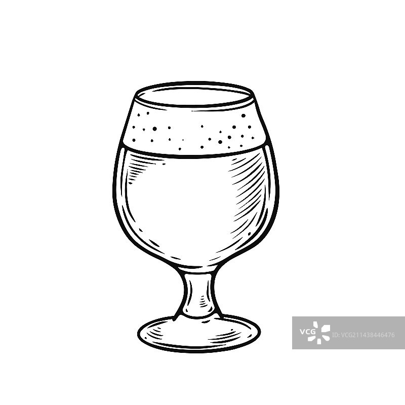 啤酒杯雕刻风格轮廓草图艺术图片素材