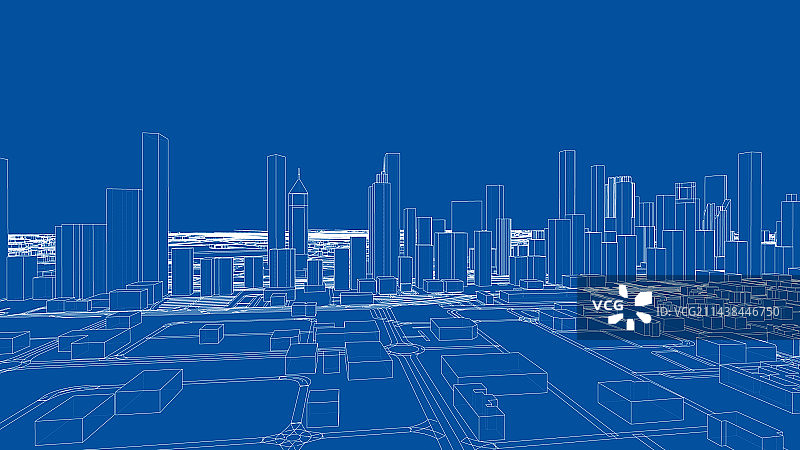勾勒城市概念线框风格图片素材