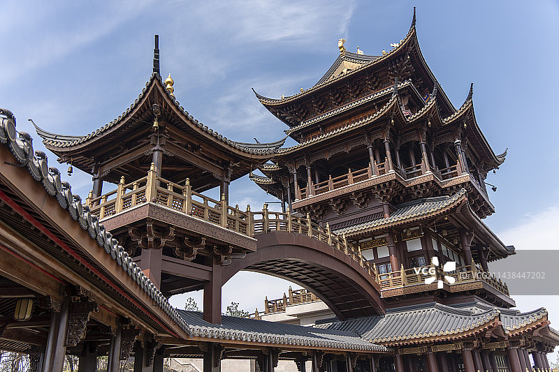 义乌鸡鸣阁古建筑建筑中式寺庙图片素材