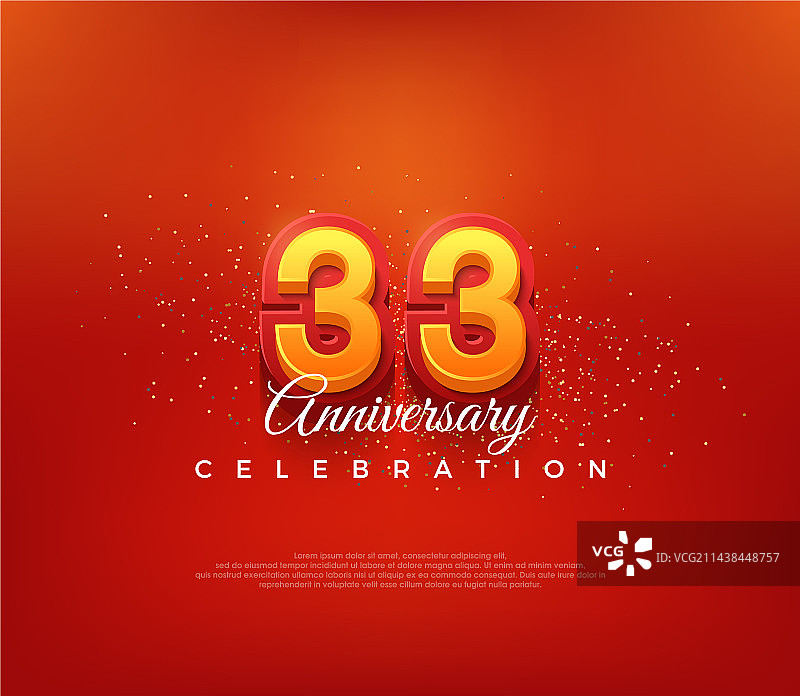 现代33周年纪念数字设计图片素材