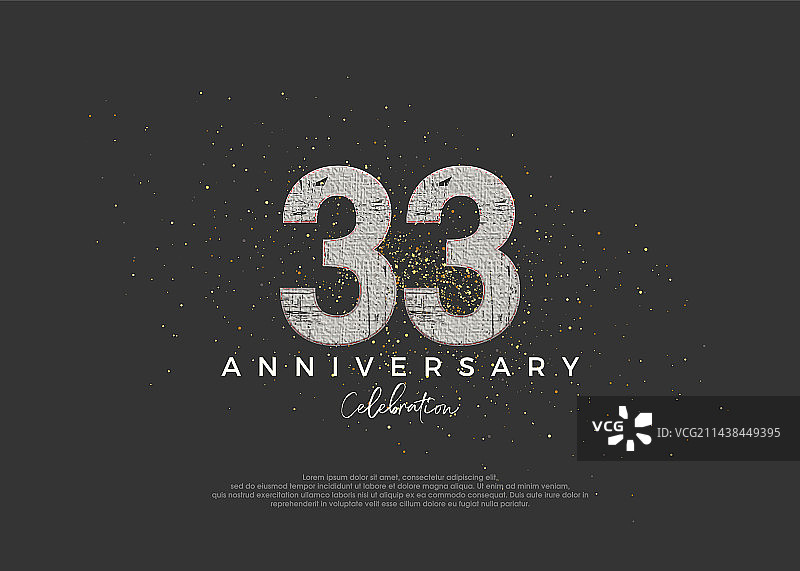 复古风格33周年庆数字图片素材