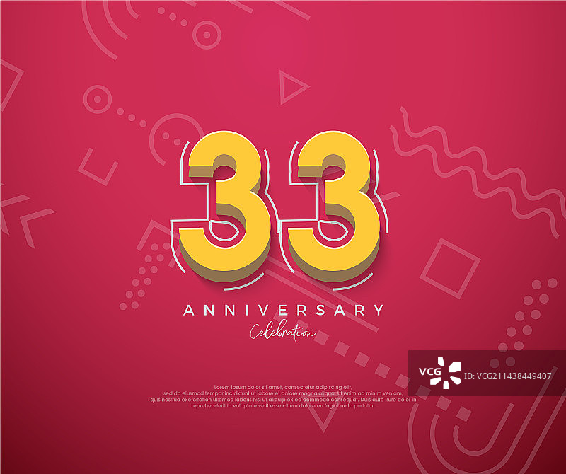 带卡通设计的第33周年纪念图片素材