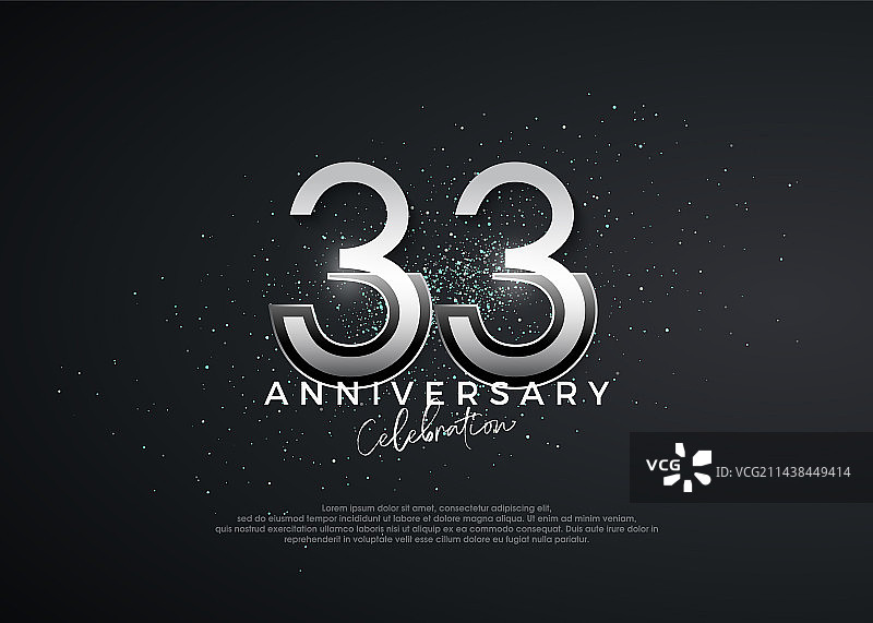简约优雅的33周年纪念数字图片素材