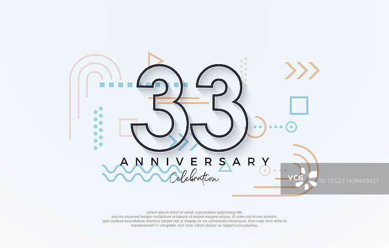 33周年简约线条设计图片素材