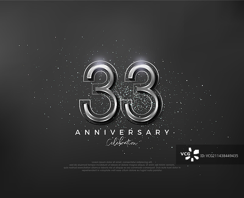 银色金属数字设计33周年图片素材