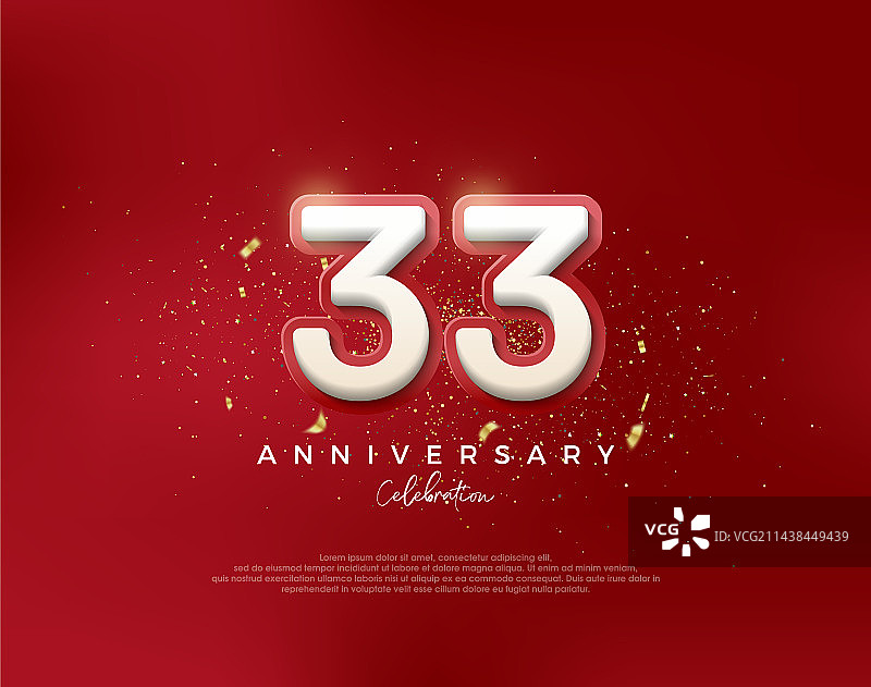 33周年纪念日3D白色数字设计图片素材