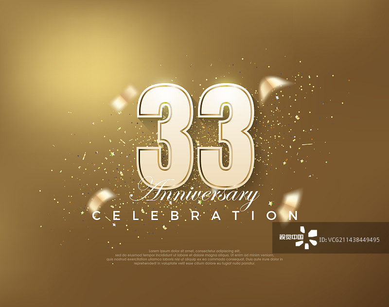 金色奢华33周年庆典图片素材