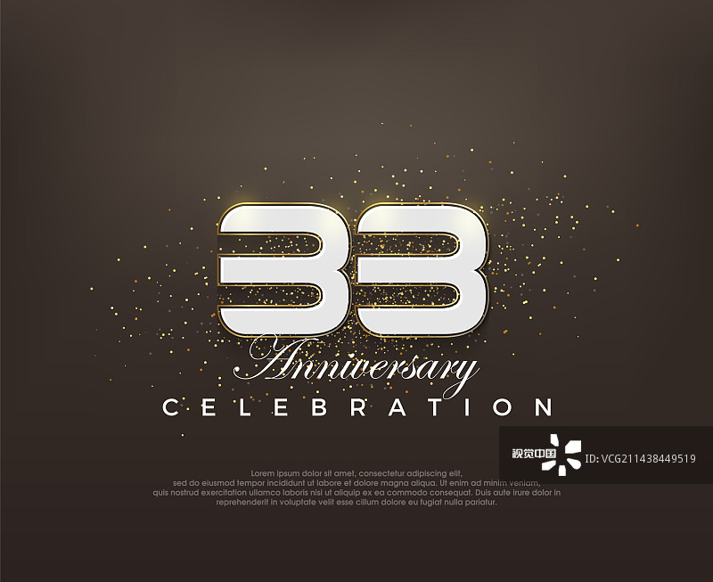 现代优雅的33周年纪念图片素材