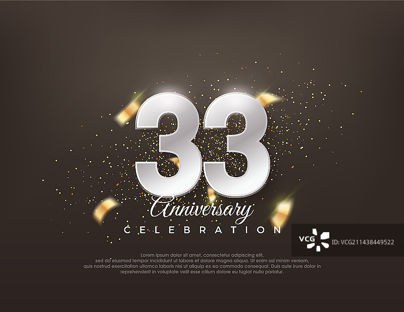 银色金属质感33周年奢华标志图片素材