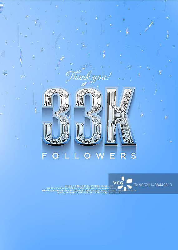 10K/33K蓝色背景粉丝感谢图片素材