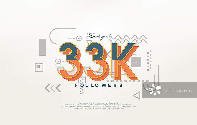 3.3万粉丝彩色卡通感谢设计图片素材