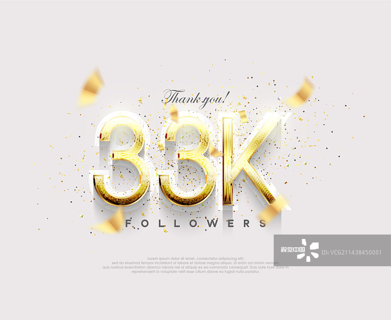 33K金色数字粉丝庆祝图片素材
