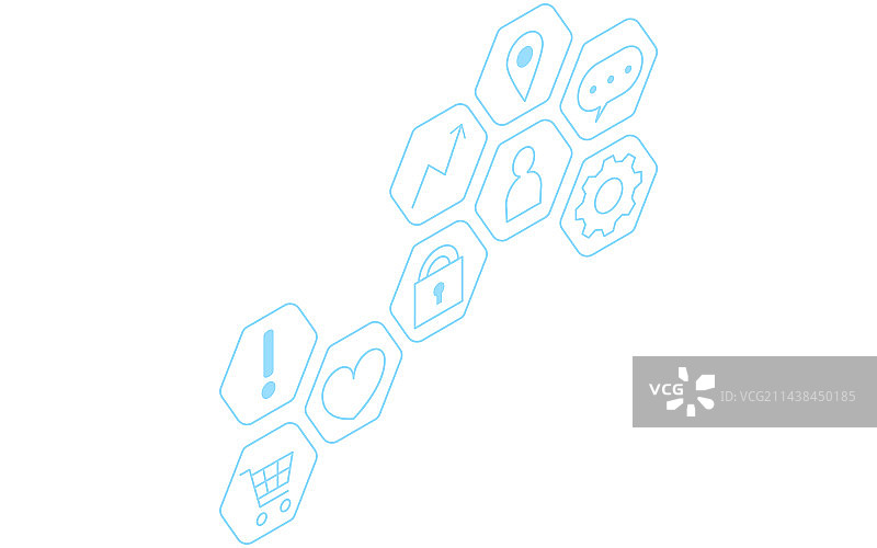 2.5D图表示意图，含简单图标图片素材