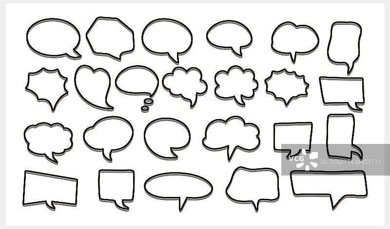 涂鸦聊天剪贴画手绘语音符号图片素材