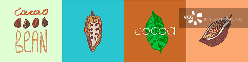 可可植物符号巧克力设计素材图片素材