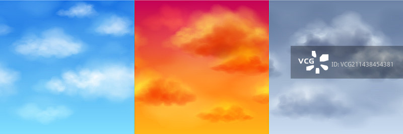 逼真蓝天白云无缝素材图片素材