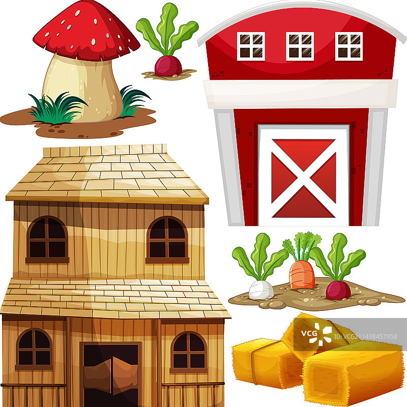 农场物品和元素合集图片素材