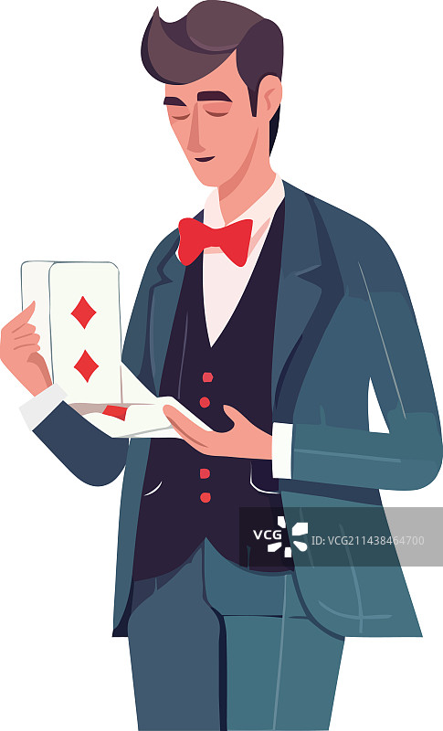 魔术师展示她的纸牌魔术才华图片素材