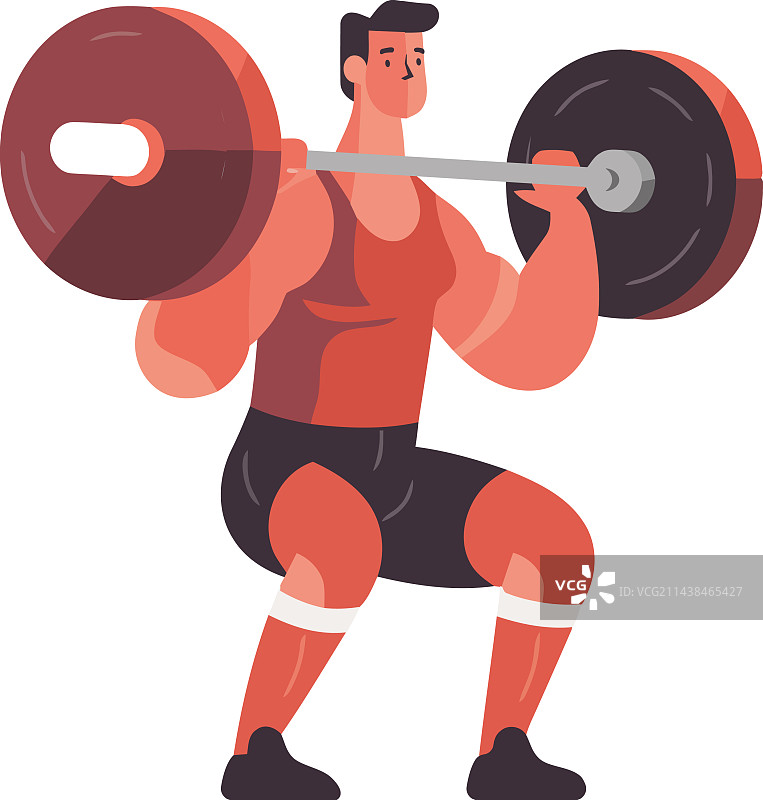 健壮的男人在健身房举重图片素材