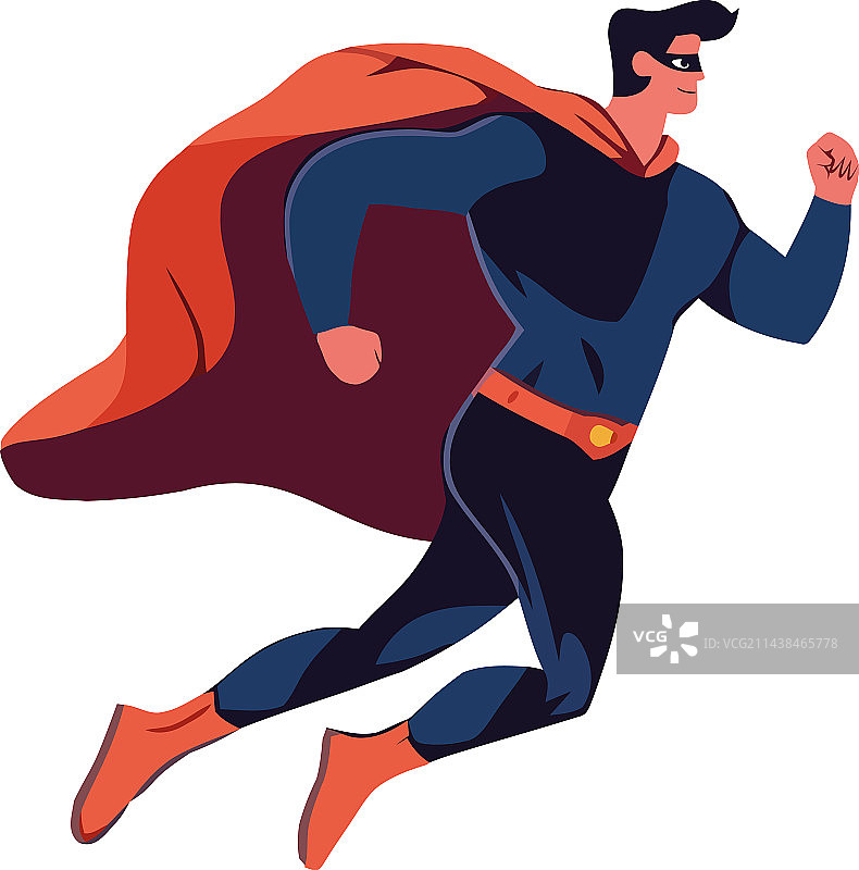 以力量和速度飞行的健壮超级英雄图片素材