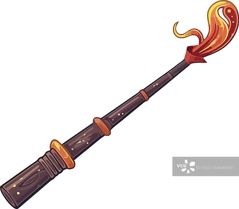 燃烧的古代魔法棒图片素材