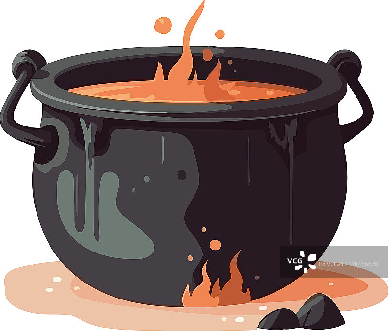火焰沸腾的恐怖坩埚图片素材