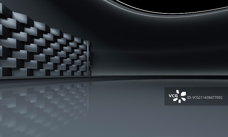 深色三维现代抽象室内建筑背景图片素材