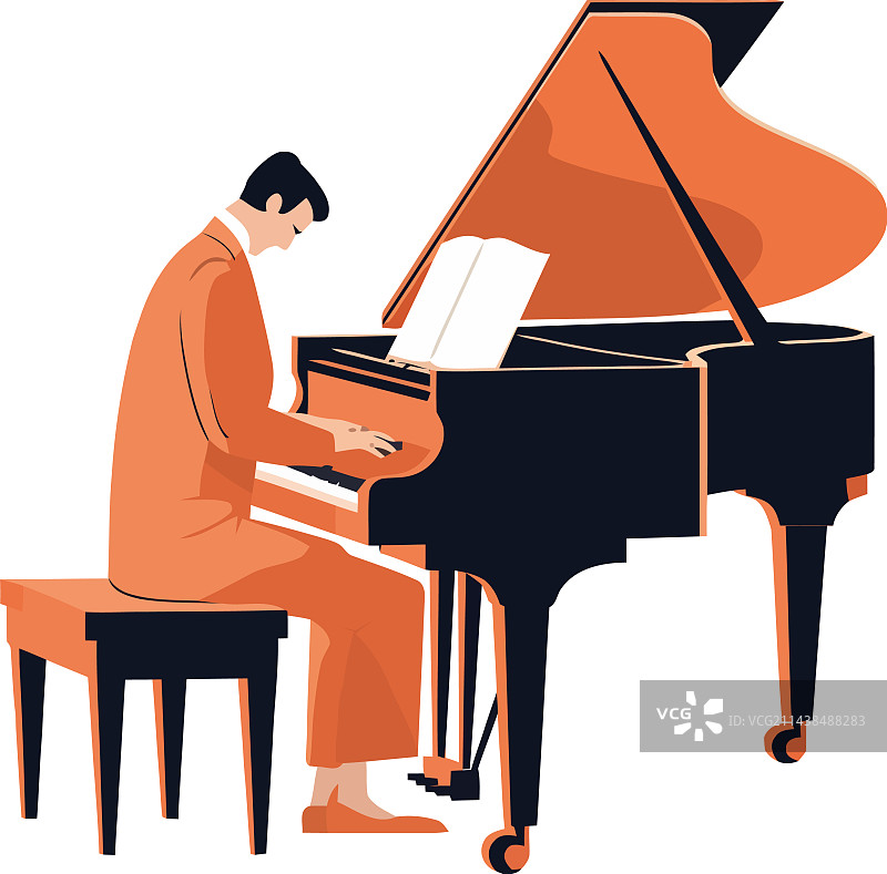 专业钢琴家演奏古典音乐图片素材