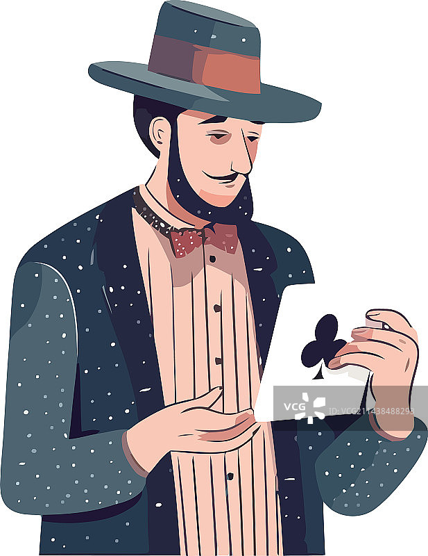 带扑克牌的魔术师图片素材