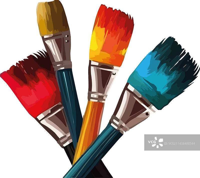 彩色画笔创意设计图片素材