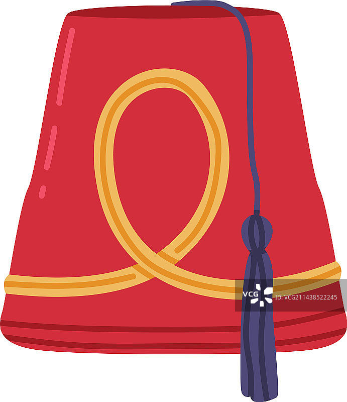 红色土耳其毡帽或塔博帽图片素材