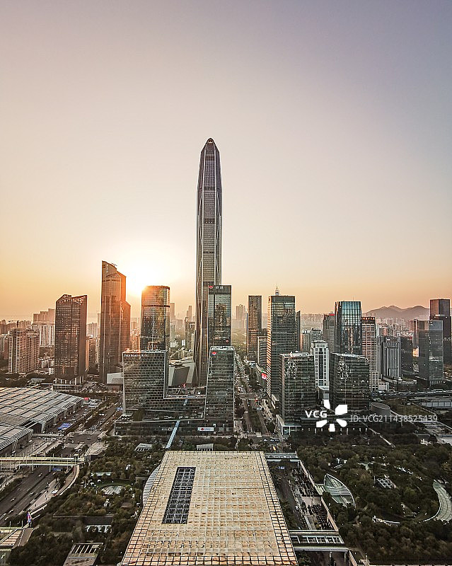 深圳天际线日落图片素材