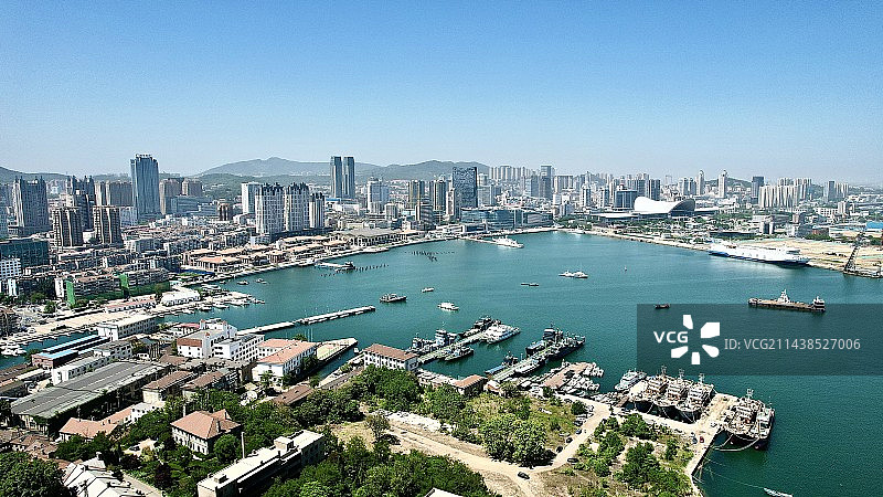 海滨之城.航拍图片素材