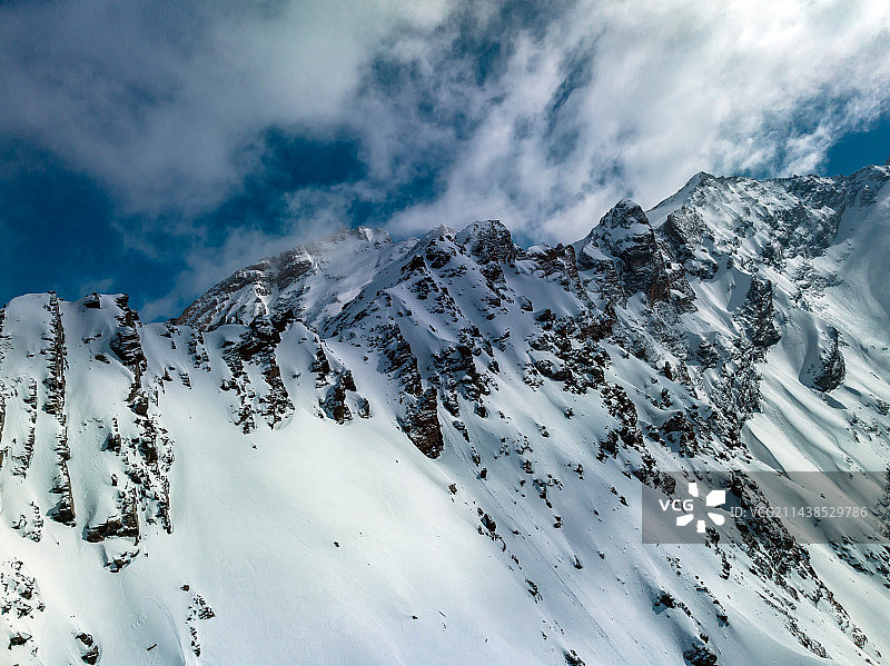 航拍四川阿坝松潘县岷山山脉雪山群峰图片素材