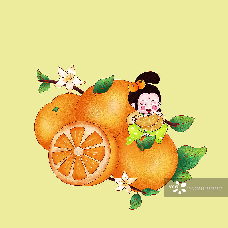 桔子女孩图片素材