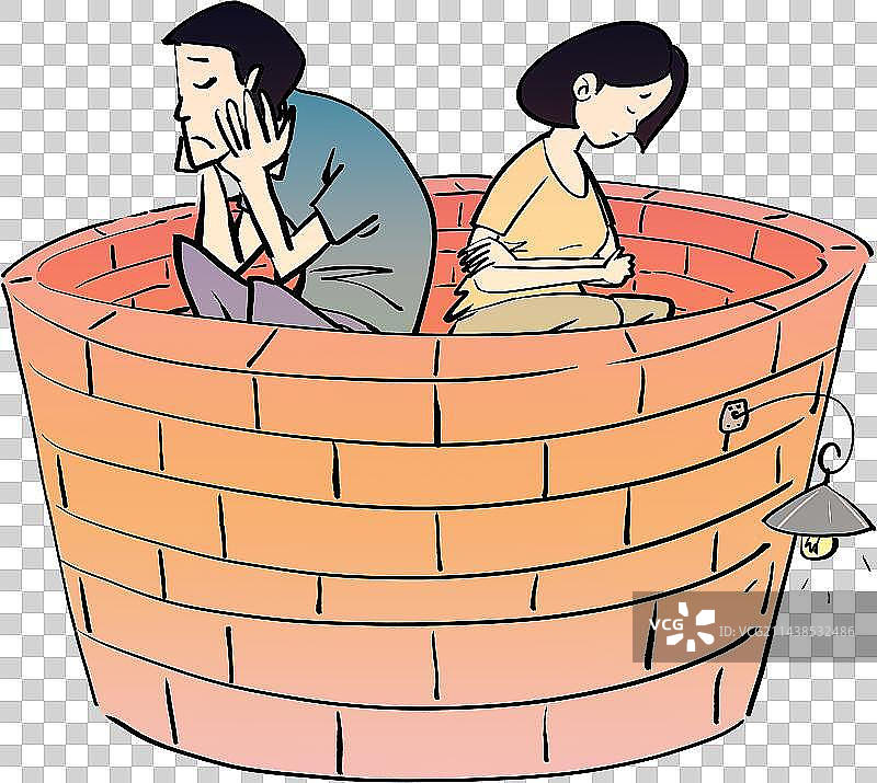婚姻与围城里的年轻夫妻图片素材