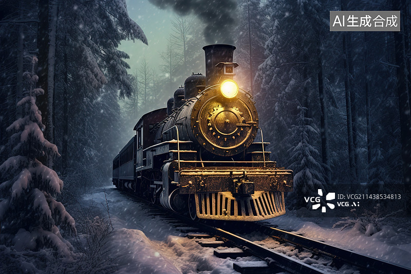 【AI数字艺术】蒸汽火车图片素材