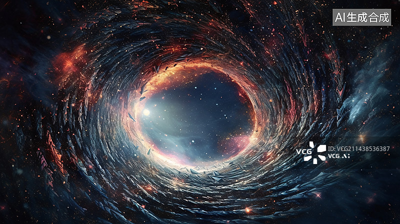 【AI数字艺术】宇宙星系中的黑洞主题背景图片素材