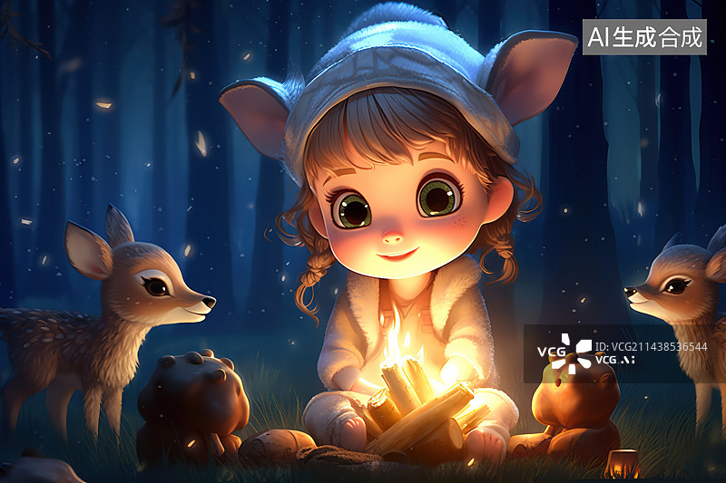 【AI数字艺术】可爱的小雕像图片素材